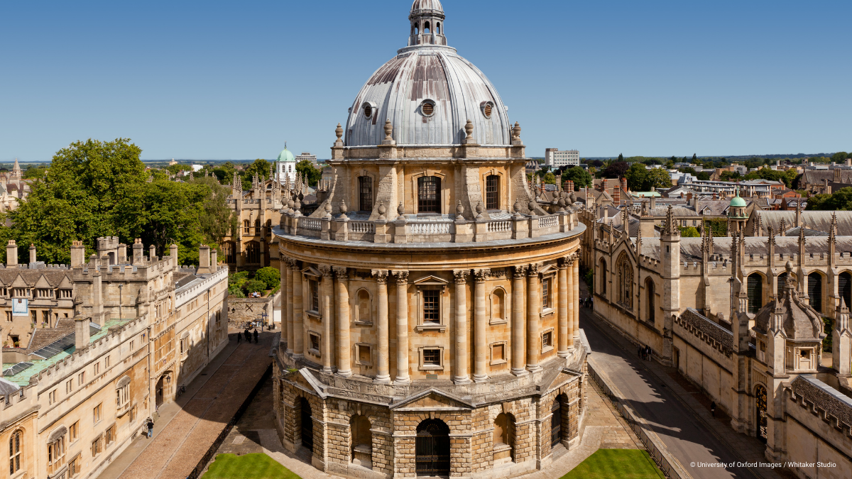 Aerial shot of Radcliffe Camera in Oxford