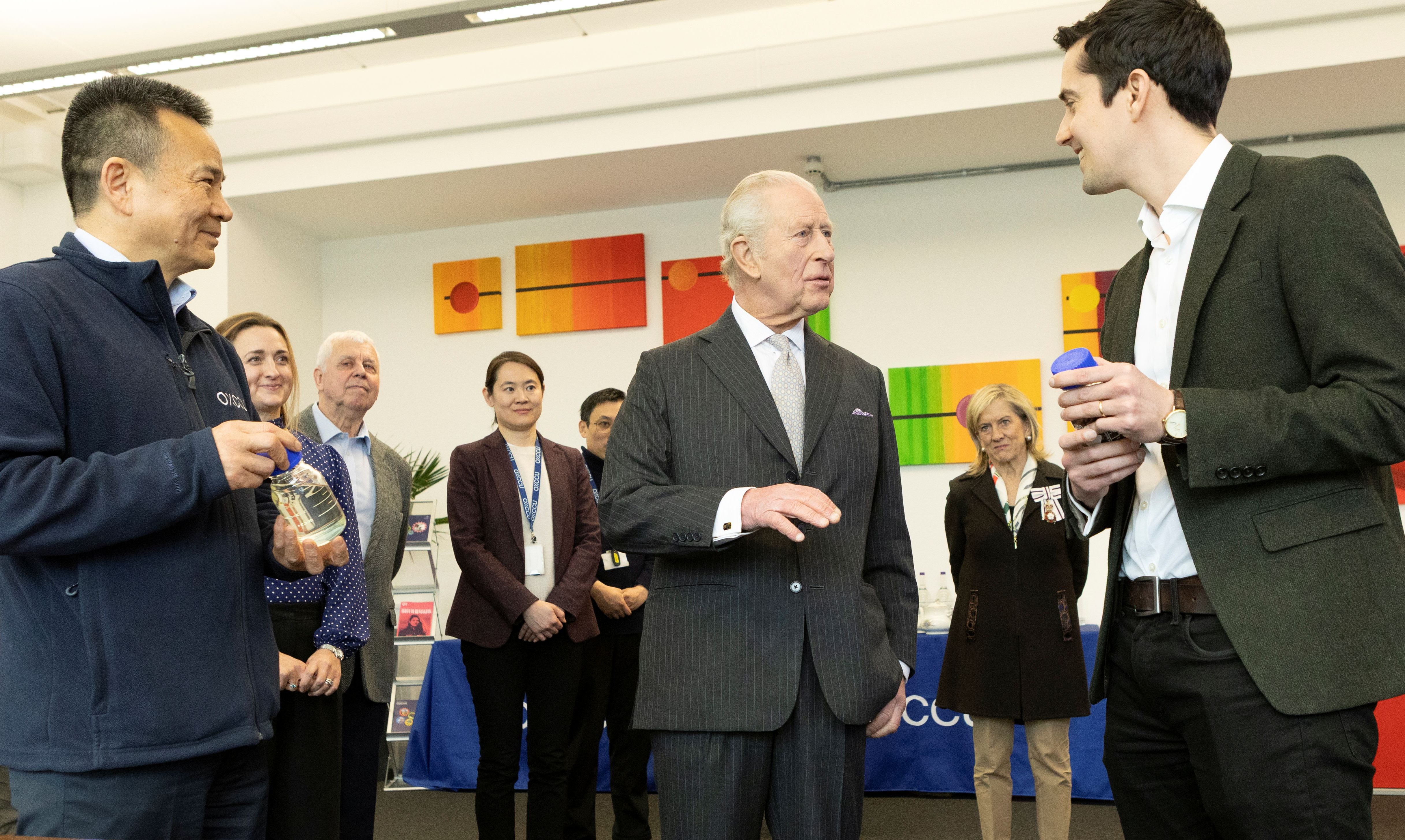 King Charles III meeting with a group of OXCCU employees