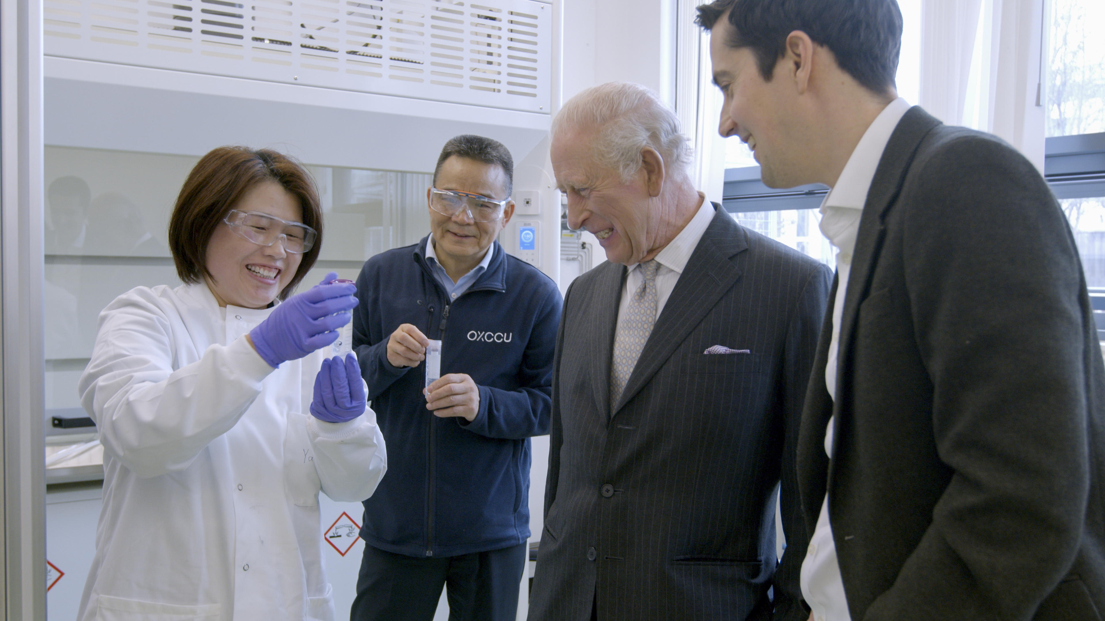 King Charles III meeting with a group of OXCCU employees